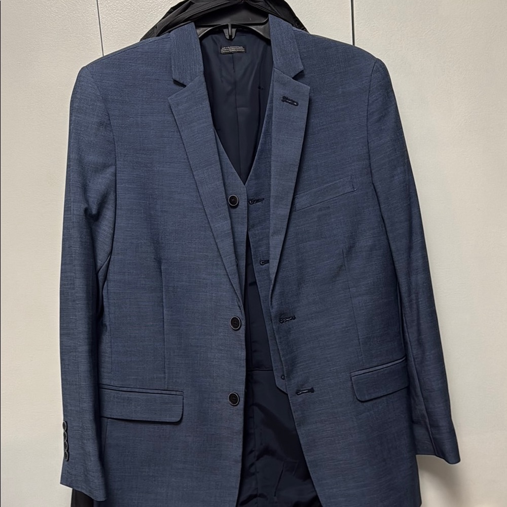 Calvin Klein Classic Blue Suit Jacket and Vest